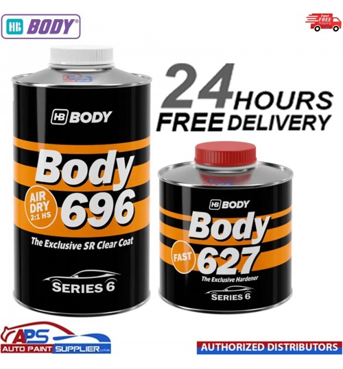 HB BODY 696 AIR DRY CLEAR HS SR 2:1 CLEARCOAT WITH 627 FAST HARDENER -1.5L KIT